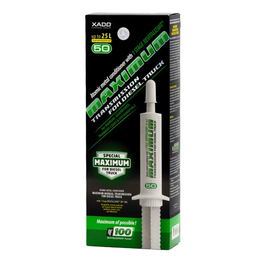 Атомарний кондиціонер металу XADO Maximum Transmission for Diesel Truck для КПП і редукторів 50 мл